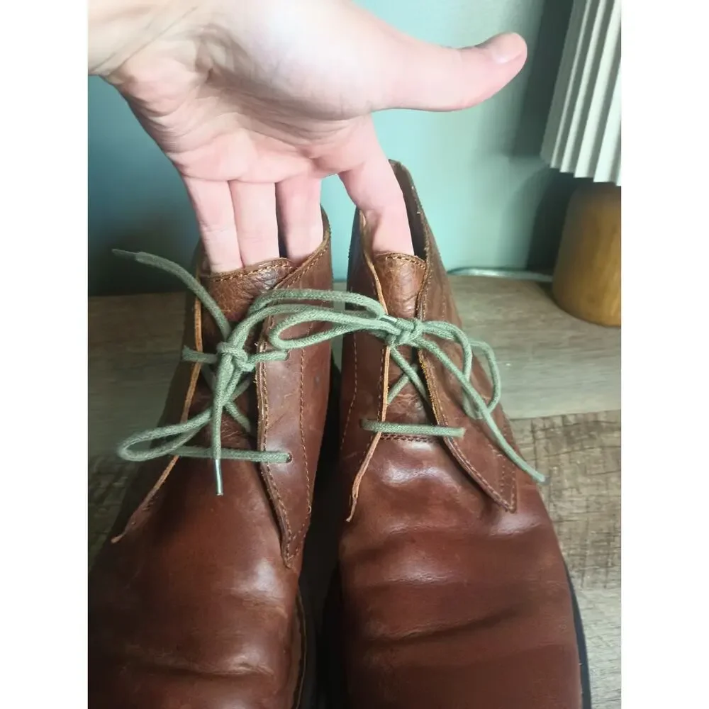 Born Harrison Leather Chukka Boots Mens 10 Oxford Lace Up Cognac Heritage
